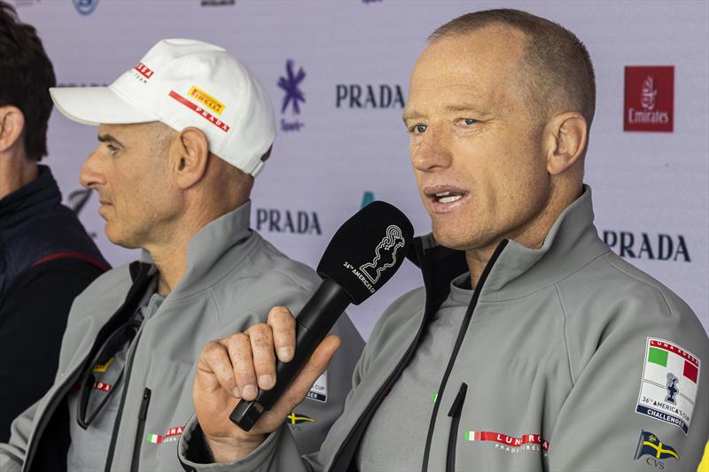 Jimmy Spithill talks during the PRADA Cup Press Conference ahead of Robins 3 & 4 photo copyright COR36 / Studio Borlenghi taken at 
