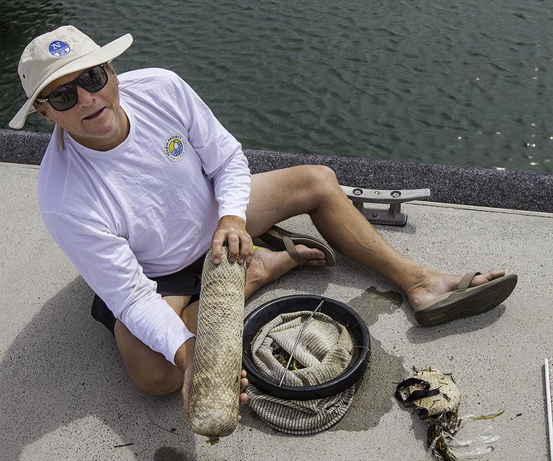 David Turton with the contents of just one Seabin. - photo © John Curnow