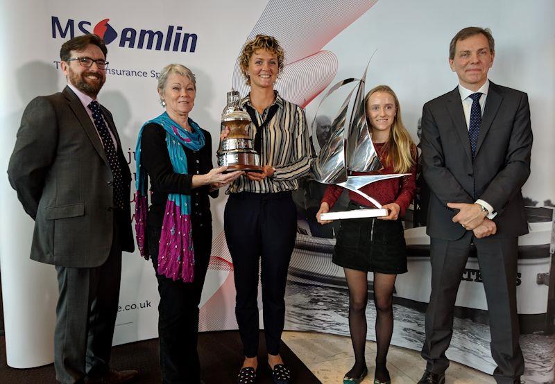 YJA Yachtsman and Young Sailor of the Year Awards 2018 (l-r) Paul Knox-Johnston, Tracy Edwards, Nikki Henderson, Emily Mueller & Cliff Webb - photo © Yachting Journalists' Association