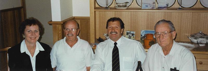 Ron Allat (second from left) and Stan LeNepveu (far right) with their Queensland agents of 25 years, Denise and Bob Littler photo copyright Ronstan taken at 