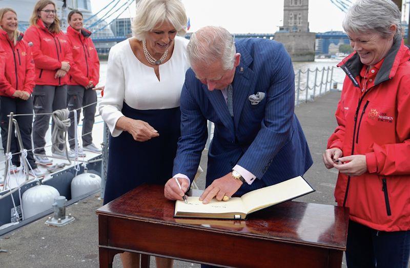 TRH The Prince of Wales and The Duchess of Cornwall were invited to meet the newly restored Maiden photo copyright Maiden taken at 