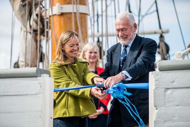 Sir Robin Knox-Johnston and Miranda Krestovnikoff open TheYachtMarket.com Southampton Boat Show photo copyright British Marine taken at 