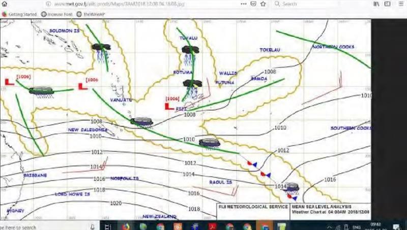 Fiji Met provides nice Analysis charts but unfortunately do not provide the synoptic charts showing the forecast conditions. - photo © Island Cruising NZ