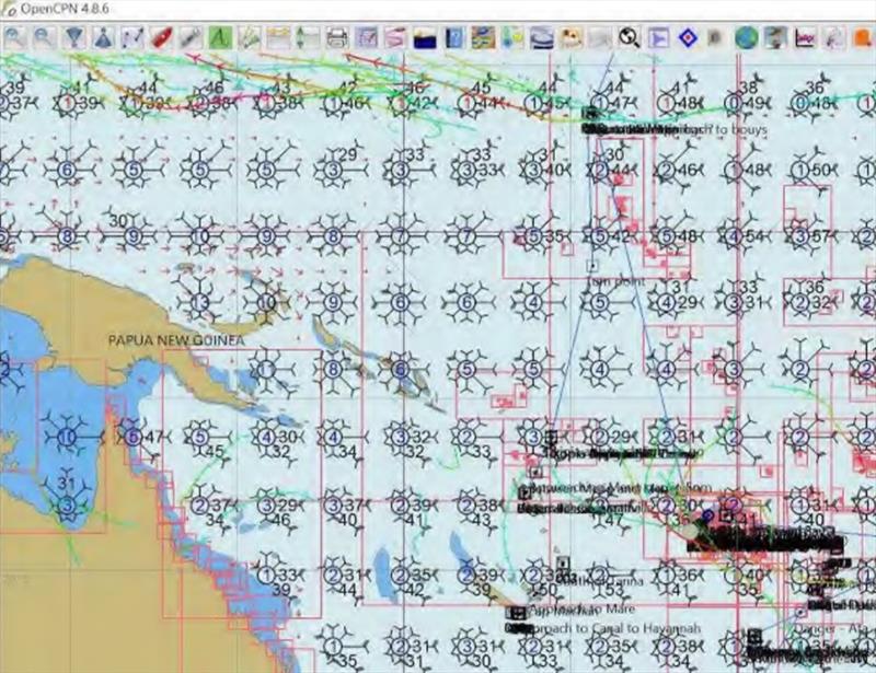 The same data but overlaid on Open CPN photo copyright Island Cruising NZ taken at 