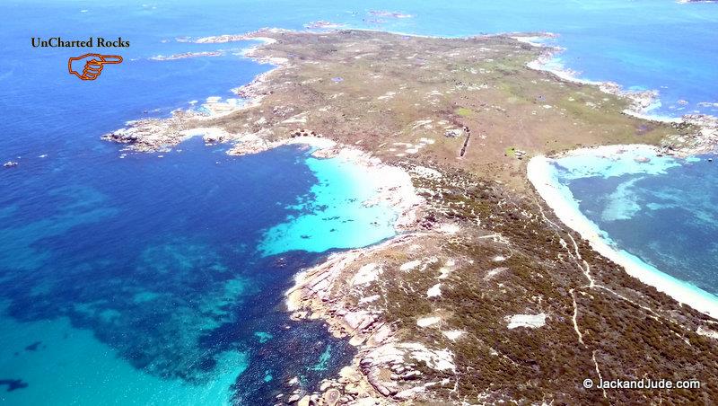 We'd anchored bottom of image in that sand patch, had cleared the last rock off the first point when the fog came in. - photo © Jack and Jude