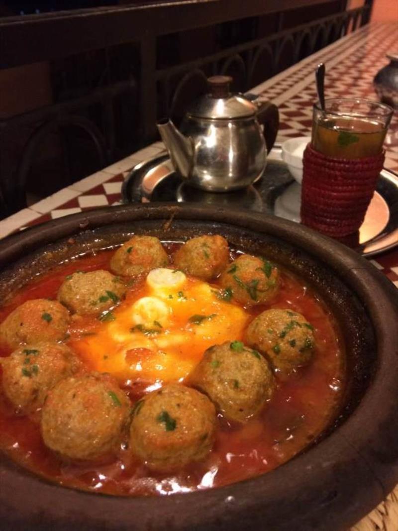 Meatball Tajine with egg and Mint Tea - photo © SV Red Roo