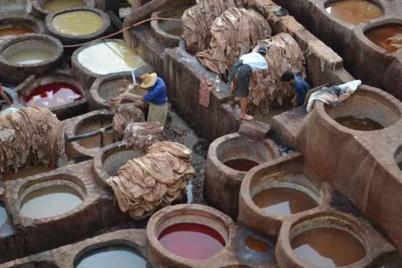 Dying the hides in the tannery vats - photo © SV Red Roo