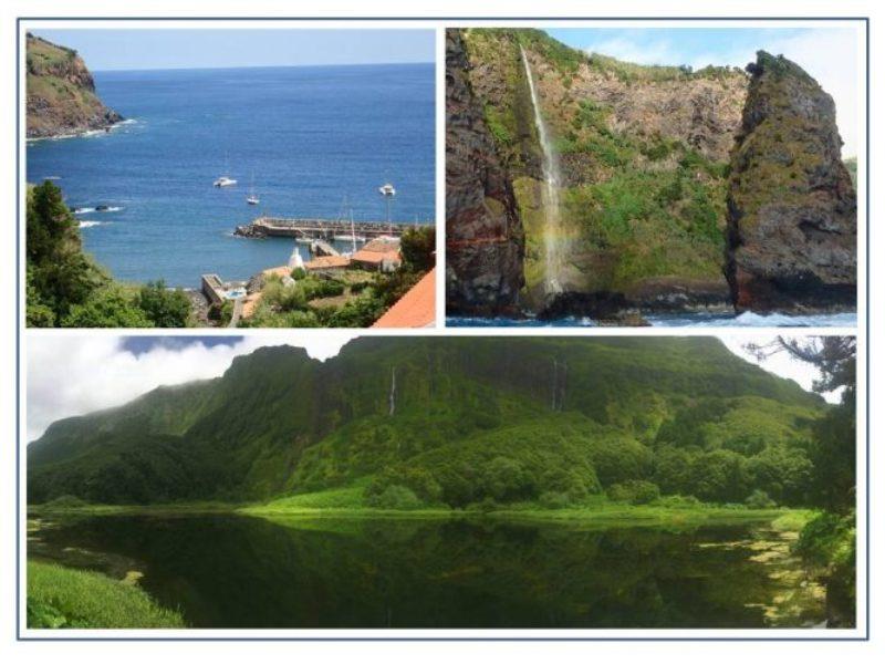 Lajes is only harbour suitable for yachts on Flores, but only in settled weather. There are many high waterfalls cascading from cliffs along spectacular northwest coast. Waterfalls reflected in lake at Faja Grande where there are beautiful hiking trails. - photo © Rod Morris