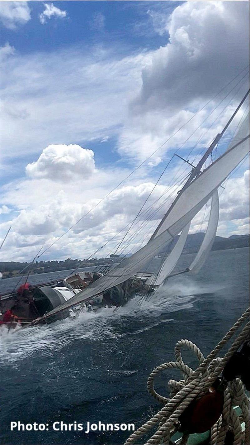 Larry Eastwood's trimming the jib under 4 feet of water.  - photo © Chris Johnson