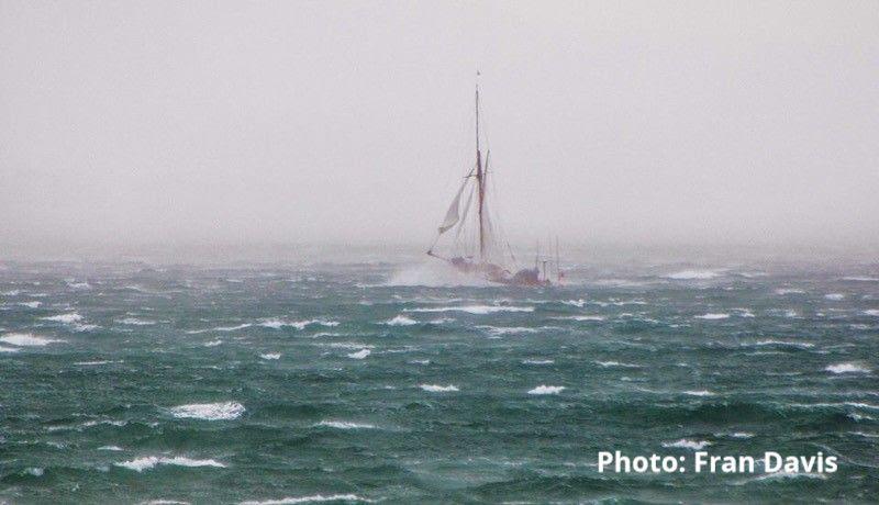 We were pinned on a lee shore next to Satellite Island - photo © Fran Davis