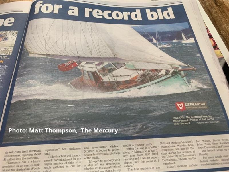 The Jane, captured by The Mercury' reporter, clocking a steady 9 knots. Steve Stone, from Off Center Harbor reckons she is his new all time favourite boat, actually Maynard Bray, who subsequently sailed with Chris agreed. - photo © Matt Thompson