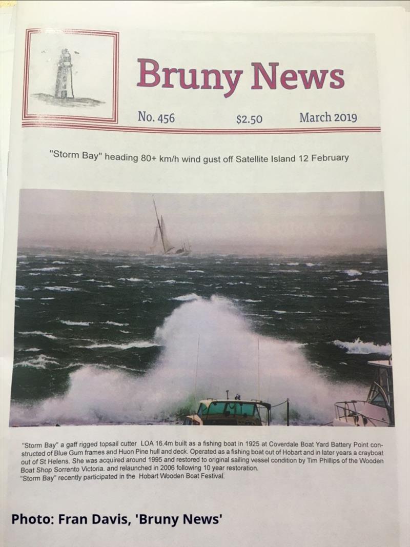 Storm Bay on Bruny News - photo © Fran Davis, Bruny News