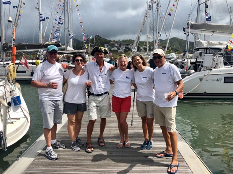 Crews of Madrigal and Pretaixte returning to Rodney Bay Saint Lucia completing their circumnavigation photo copyright World Cruising Club taken at 