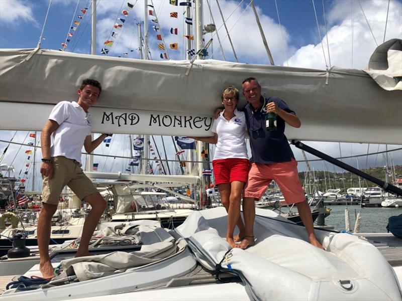 Josh, Helen, and Mark from Mad Monkey complete their 15 month circumnavigation photo copyright World Cruising Club taken at 