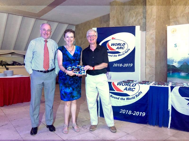 Ros and Howard Cheetham from Yacht Misto, with World Cruising Club's Andrew Bishop - photo © World Cruising Club