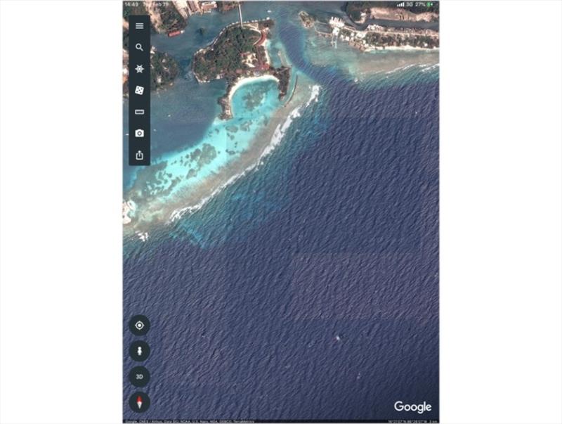 Google Earth image of the area, showing extent of reef. - photo © Rob Murray / BCA