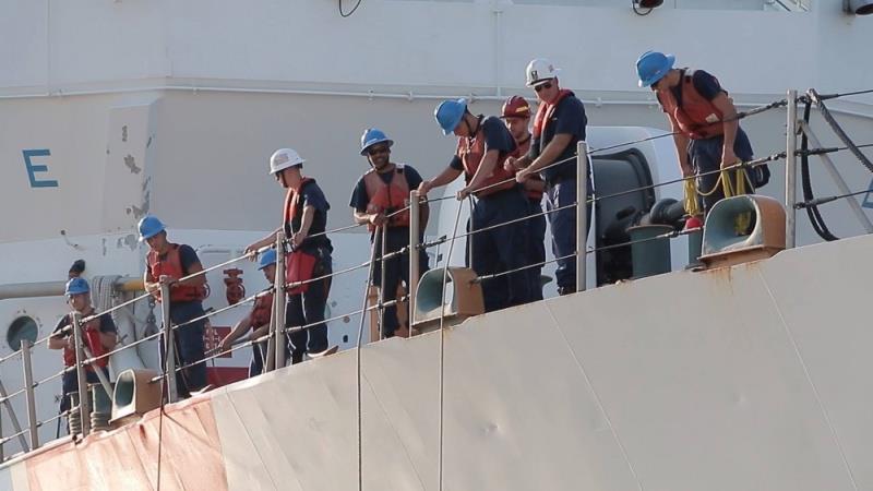 The Coast Guard Cutter Spencer (WMEC-905) crew moors at Port Everglades, Florida, April 28, 2019. The cutter Spencer crew arrived after an 80-day patrol to participate in the 29th Annual Fleet Week in South Florida. - photo © Seaman Erik Villa Rodriguez / U.S. Coast Guard