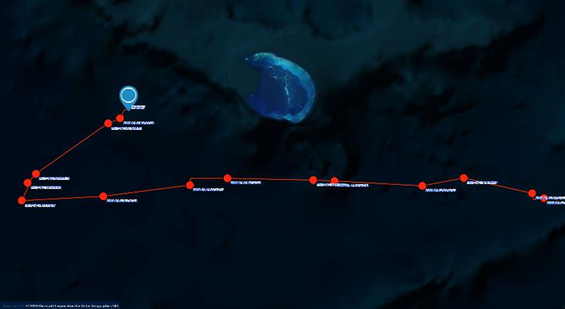 Satellite track showing Motherload turning back towards French Frigate Shoals. - photo © NOAA Fisheries