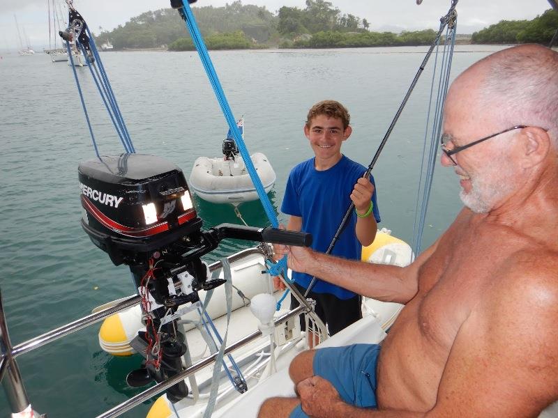 The new owner of the old outboard - photo © Andrew and Clare Payne / Freedom and Adventure
