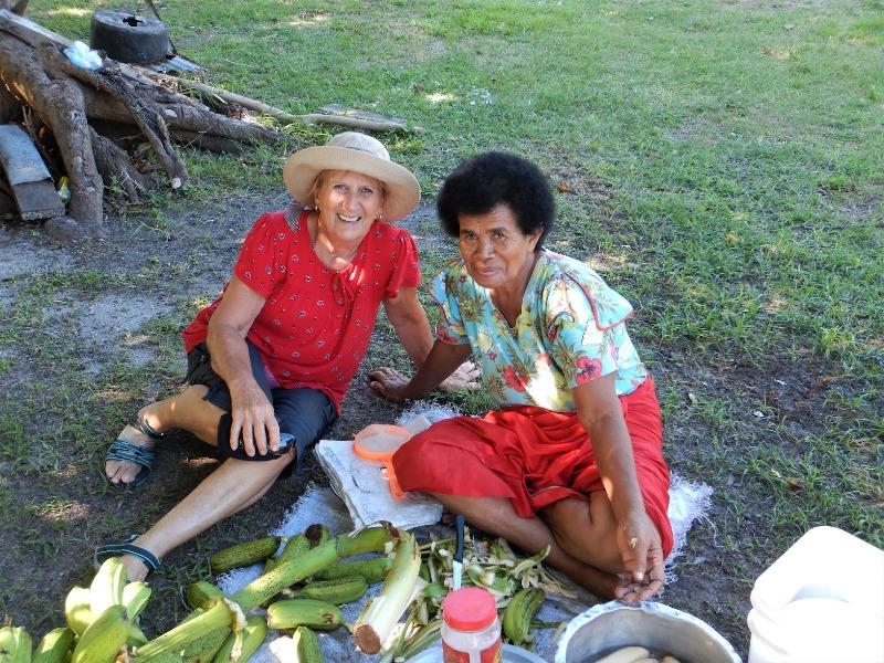 Clare with the Chief's sister - photo © Andrew and Clare Payne / Freedom and Adventure