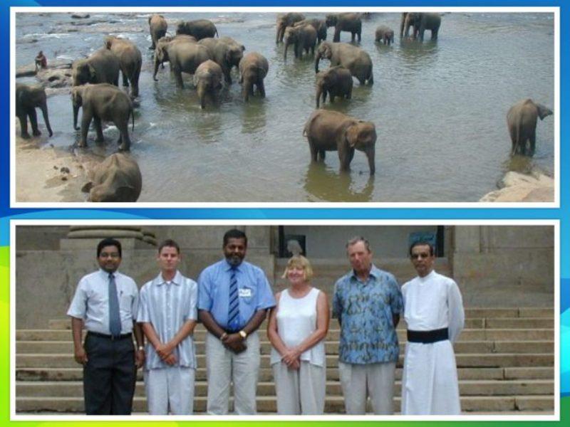 Visiting an elephant orphanage and St Thomas' College - photo © Hugh & Heather Bacon