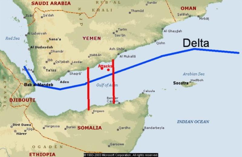 Point DELTA and area of attacks - photo © Hugh & Heather Bacon