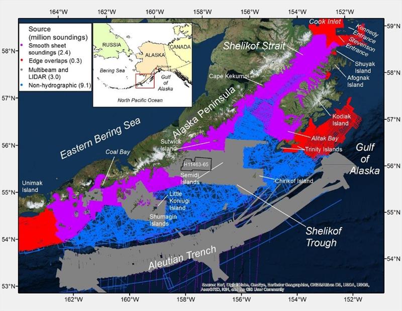 Sources of bathymetry data used to create new seafloor maps. - photo © NOAA Fisheries