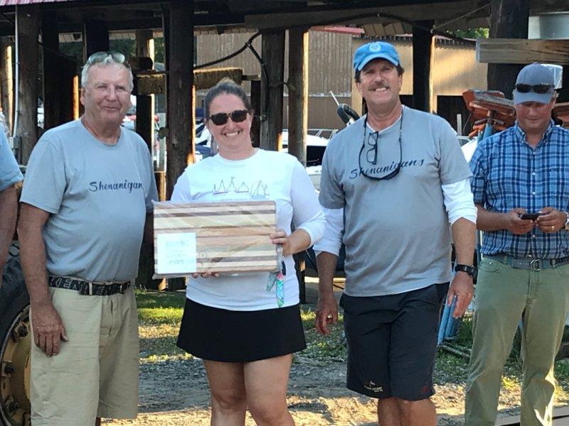 Class Stalwarts Bill and Shannon Lockwood, on the left finished second overall. On the right is PRO Carter White, who did a great job, despite the conditions photo copyright www.j80na.com taken at Winnipesaukee Yacht Club