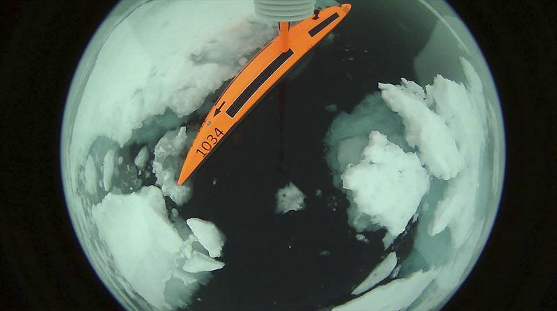 SD 1034 'Saildrone selfie' in Arctic sea ice in the Chukchi Sea. - photo © Saildrone