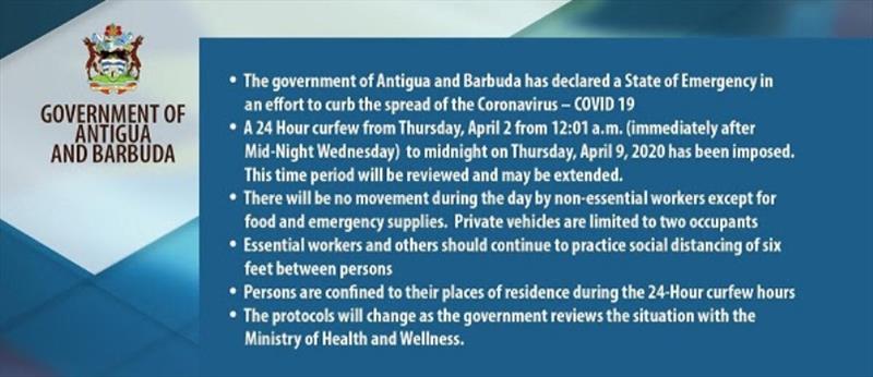 State of Emergency: 24-Hr Curfew Guidelines - photo © Antigua Nice