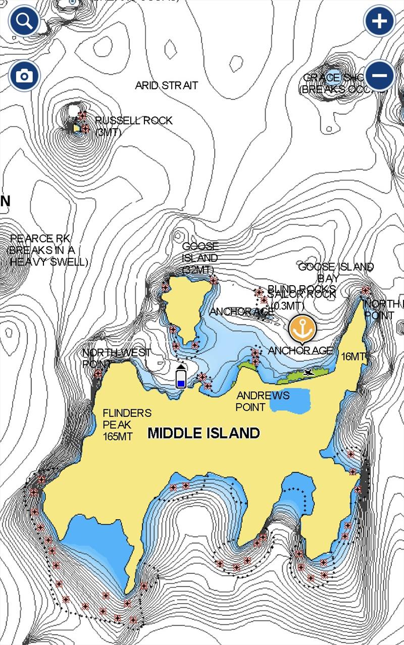 About 50 miles west of Daw Island lies the beautiful Middle Island, named by Antoine Bruni D'Entrecasteaux (french spelling: Ile du Milieu). - photo © Wooden Boat Shop
