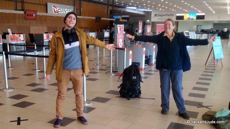 A surprise meeting of Nicola at the airport, first met 2013 in Albany when he was fourteen! - photo © Jack and Jude