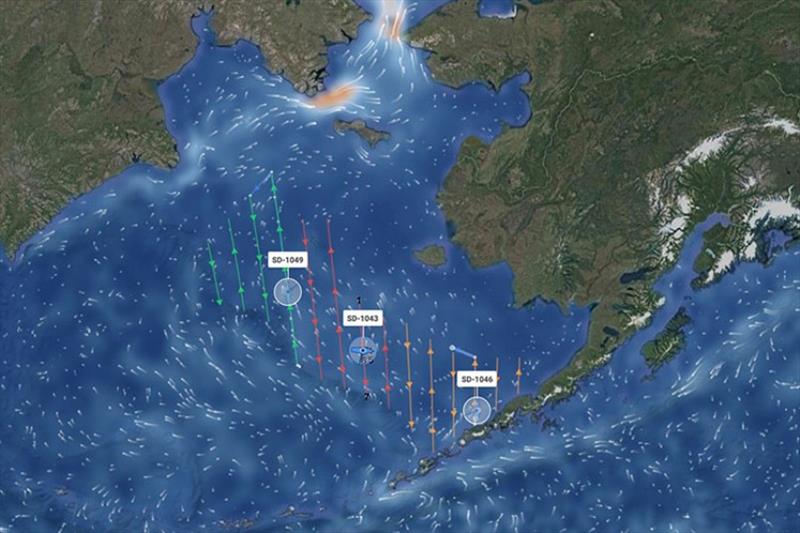 Each saildrone covered one-third of the 600-mile-wide survey area in the Bering Sea photo copyright Saildrone taken at 