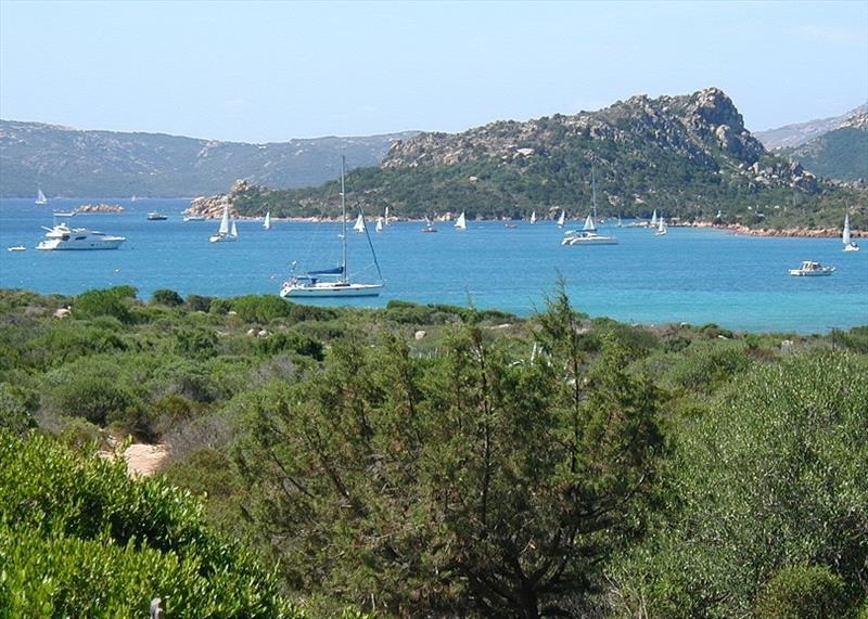 Sheltering off Isola Caprera looking south at Sardinia photo copyright Hugh & Heather Bacon taken at 