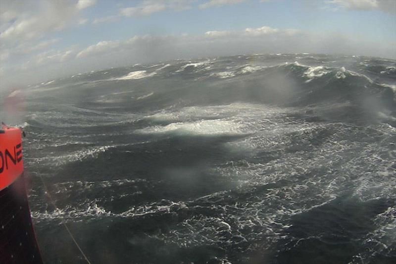 The view from a saildrone sailing in a Southern Ocean storm. Saildrone's USVs are designed to withstand the most challenging ocean conditions, without putting human health and safety at risk. - photo © Saildrone