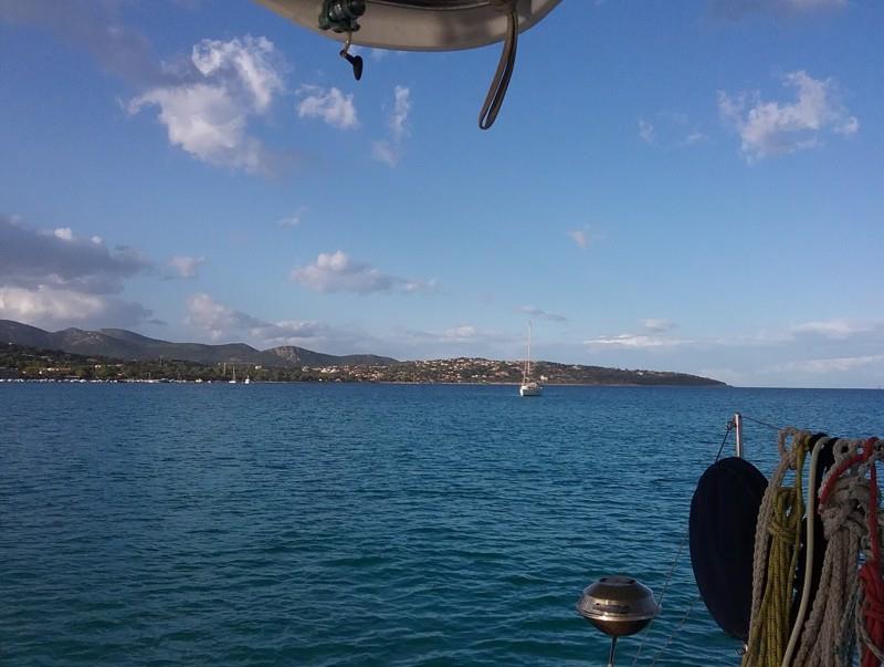 Anchored in Pinarellu, Corsica - photo © Gavin French
