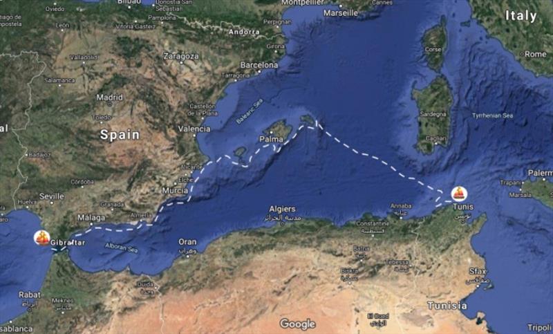 Our journey from La Linea Spain to Tunisia – 1500 nautical miles photo copyright Red Roo taken at 