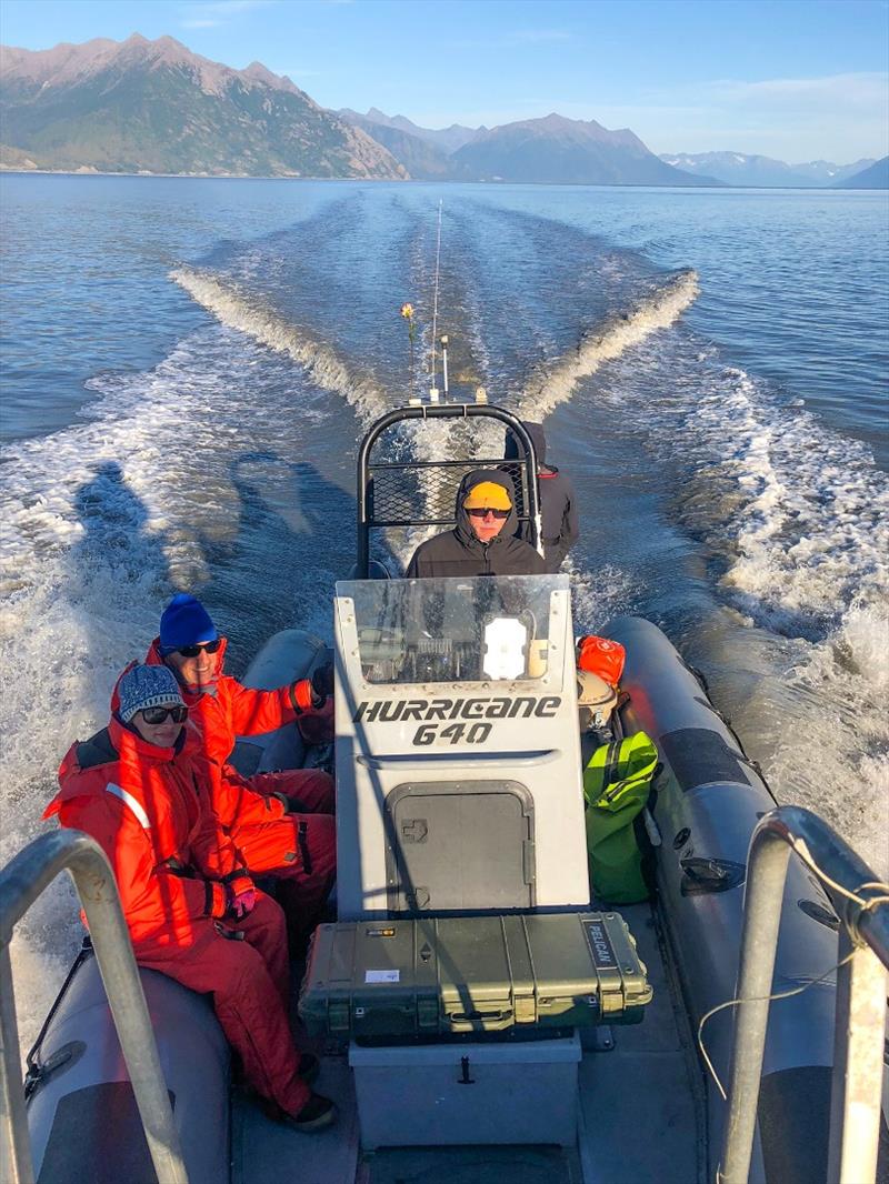 NOAA Fisheries researchers in Cook Inlet, Alaska to collect beluga whale skin samples in 2018 photo copyright NOAA Fisheries taken at 