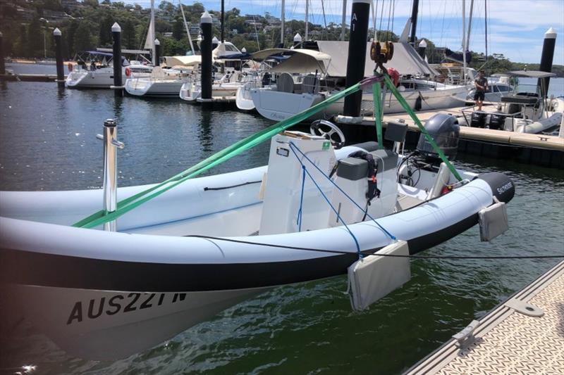 The Salthouse Coach Boat is easy to haul in and out on a three point lift like this one at Royal Port Alfred yacht Club photo copyright Anthony Nossiter/Salthouse Boats taken at 