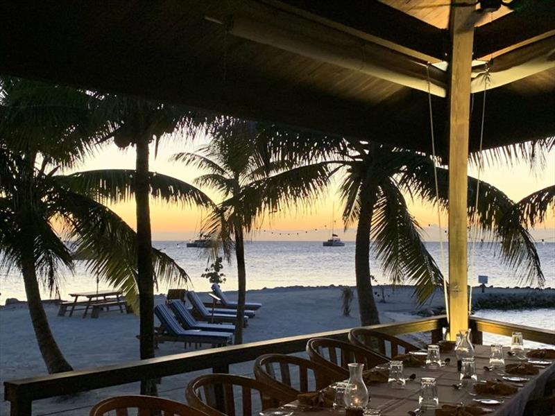 Final dinner at Lionfish Grill on Ray Hatchet Caye - photo © Offshore Sailing School