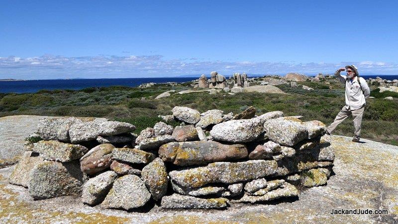 Sydney Cove Lookout , their camp under the tall tors behind - photo © jackandjude.com