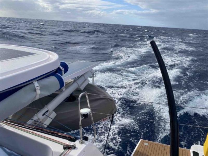 A fast departure from Tenerife in unusual southerly winds - photo © Jimmy Cornell