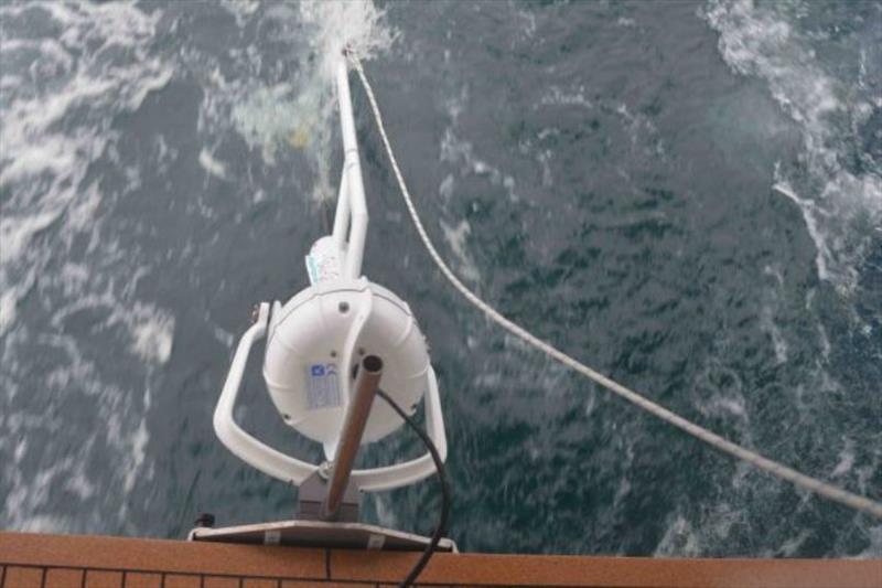 The Sail-Gen hydro-generator kept Aventura IV well supplied with electricity on the passage from Greenland to England - photo © Jimmy Cornell