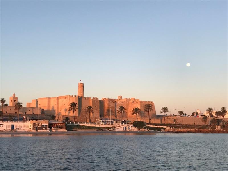 Anchoring off the Rabat in Monastir on arrival photo copyright SV Red Roo taken at 