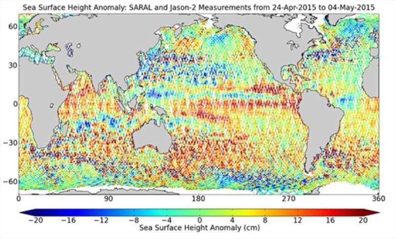 Sea surface height anomaly photo copyright Tidetech Marine Data taken at 
