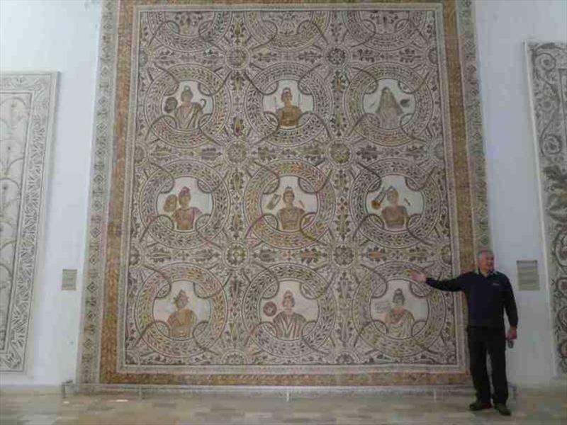 Mike for scale of the size of the mosaics - photo © SV Red Roo