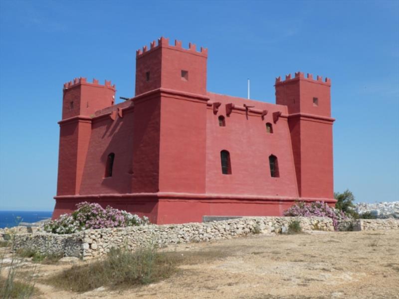 Red Tower with 4.5 meter thick walls that used to house 49 men photo copyright SV Red Roo taken at 