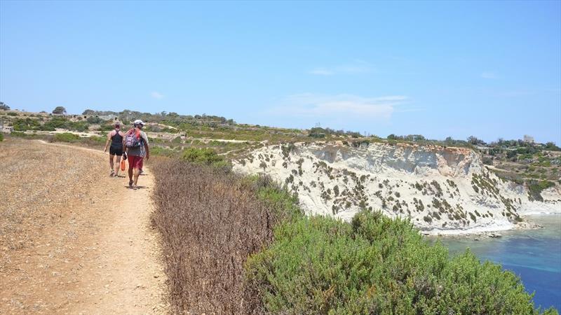 Walking the cliffs - photo © SV Red Roo