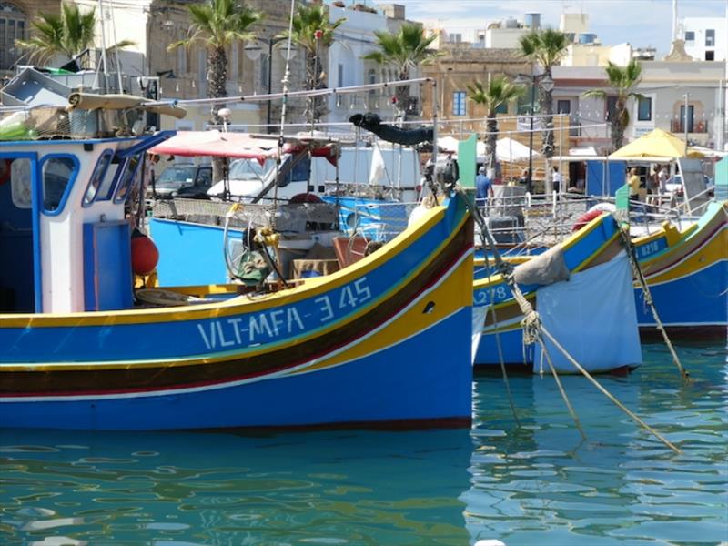 The colourful Harbour fishing boats photo copyright SV Red Roo taken at 