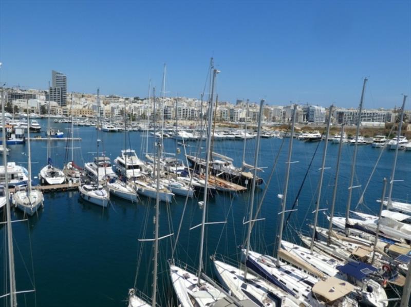 View from the top of the mast in the marina - photo © Red Roo